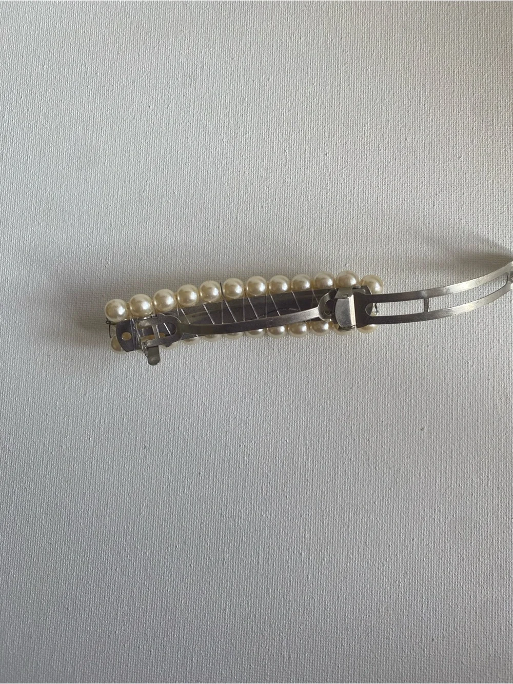 Vintage Faux Pearl Hair Barrette Wedding Classic Ponytail Clip